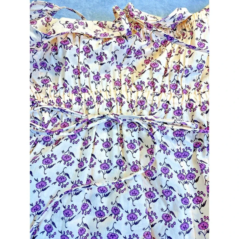 Tory Burch NEW spaghetti strap summer jumpsuit boho cottagecore tie belt Large